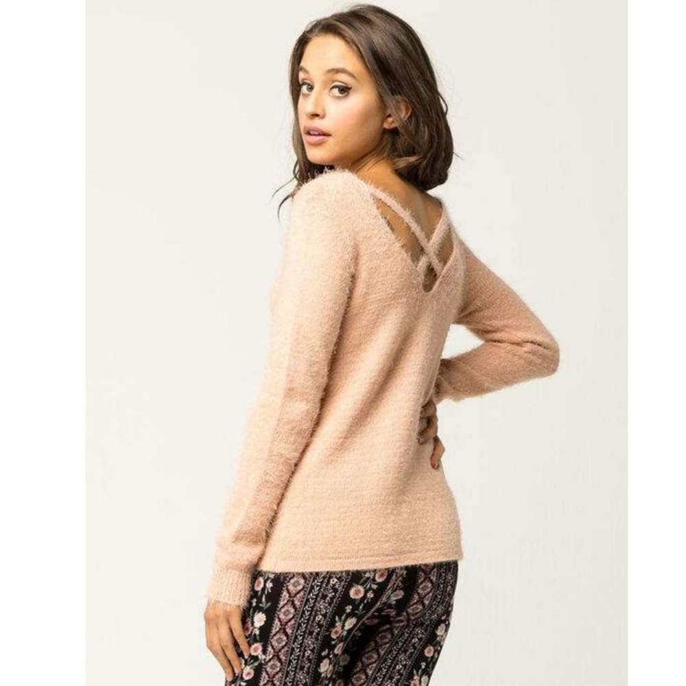 NWT Woven Heart Peach Sweater